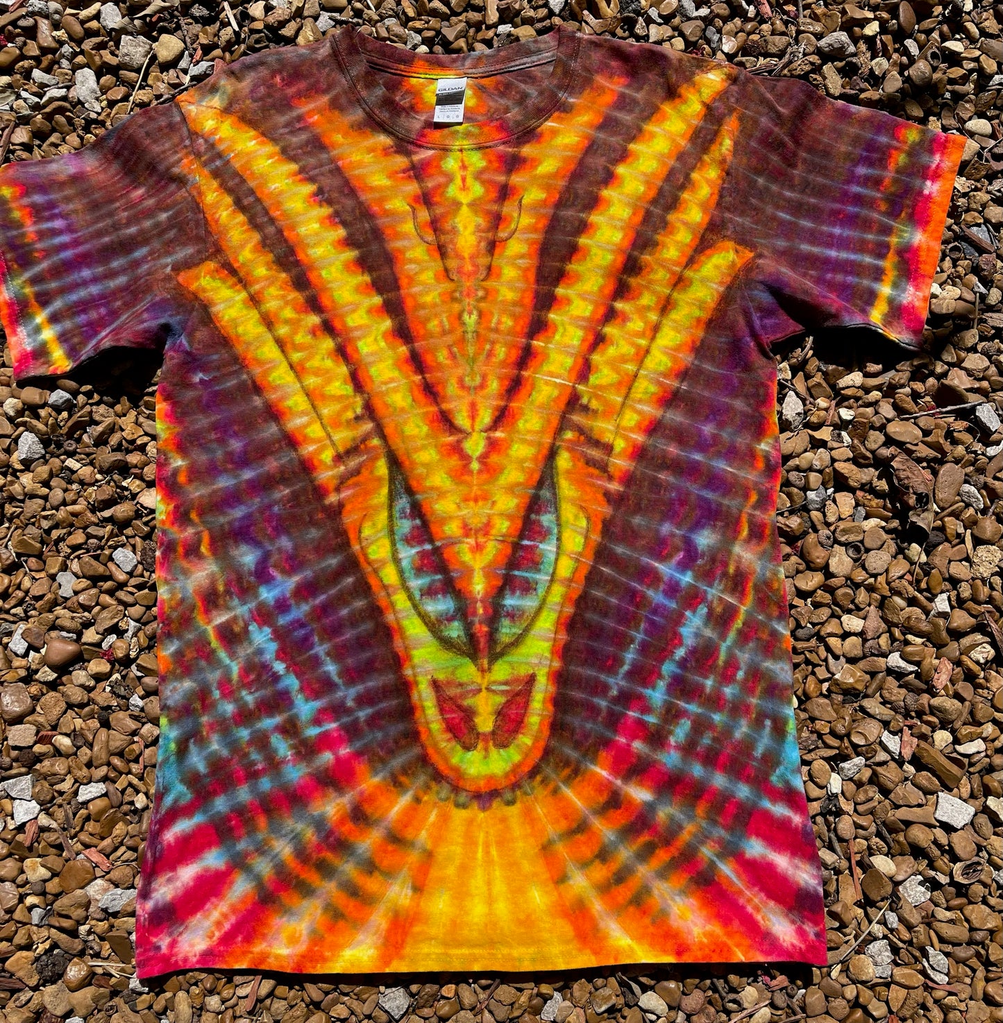 SkyDiArtist Fire Breathing Dragon Tie Dye T-Shirt