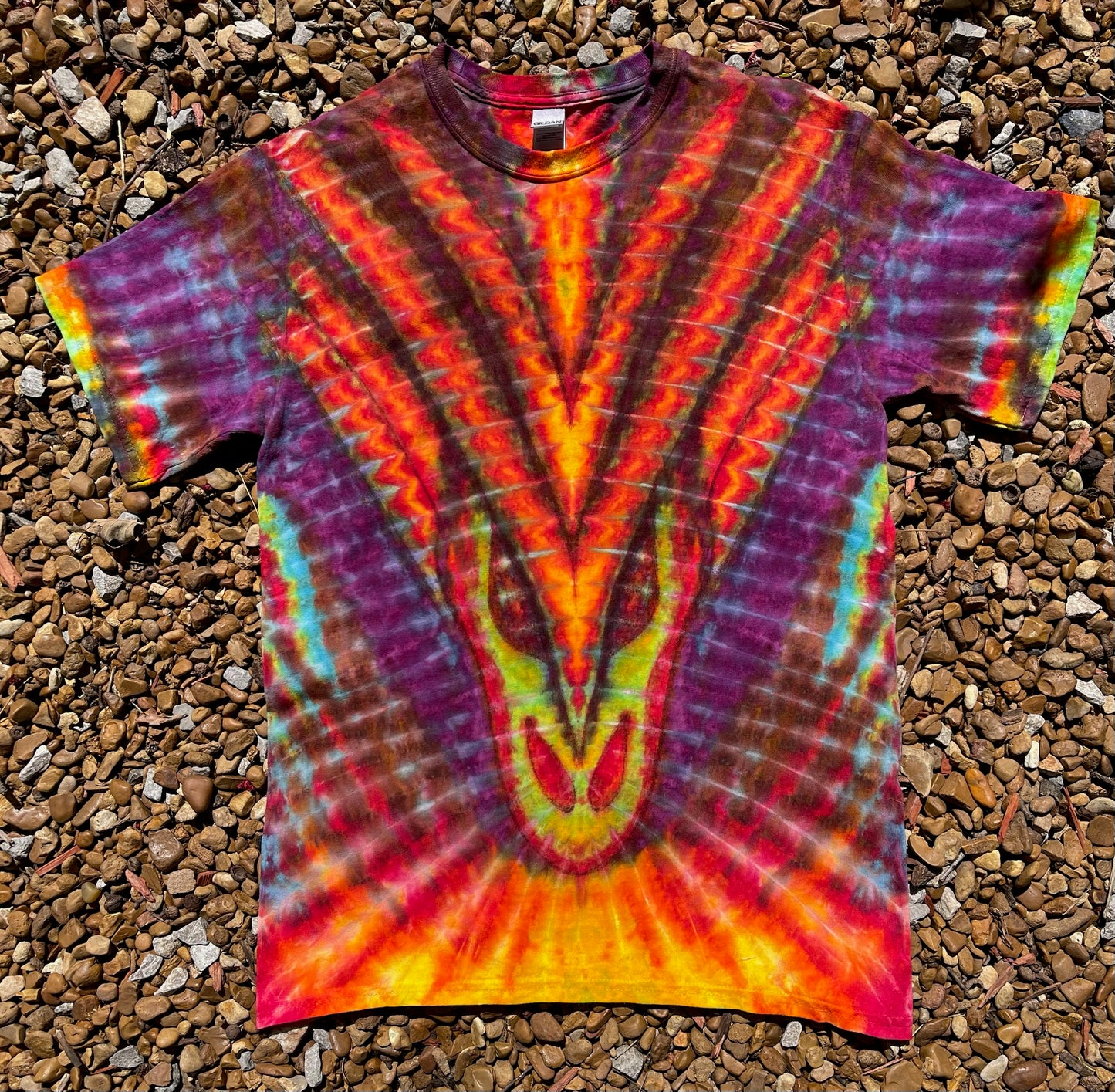 SkyDiArtist Fire Breathing Dragon Tie Dye T-Shirt